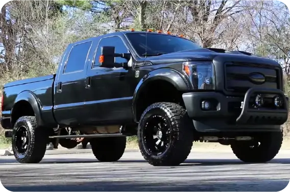 Image of a diesel truck being repaired